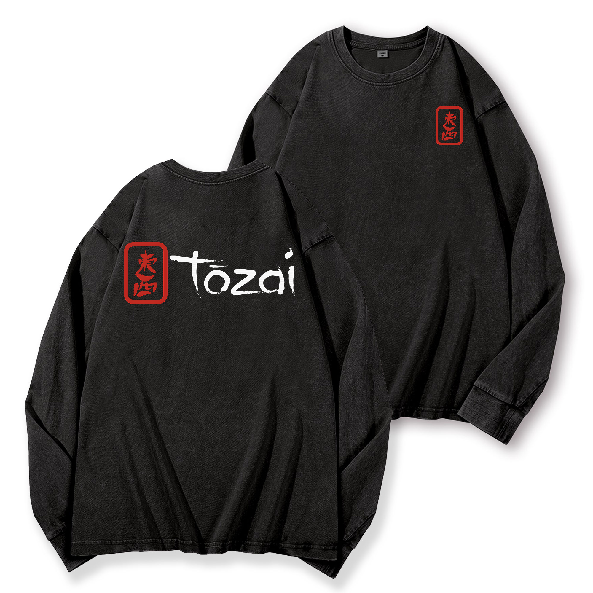 Tozai Sake Vintage Washed Cotton Back Art Long-sleeve T-shirt