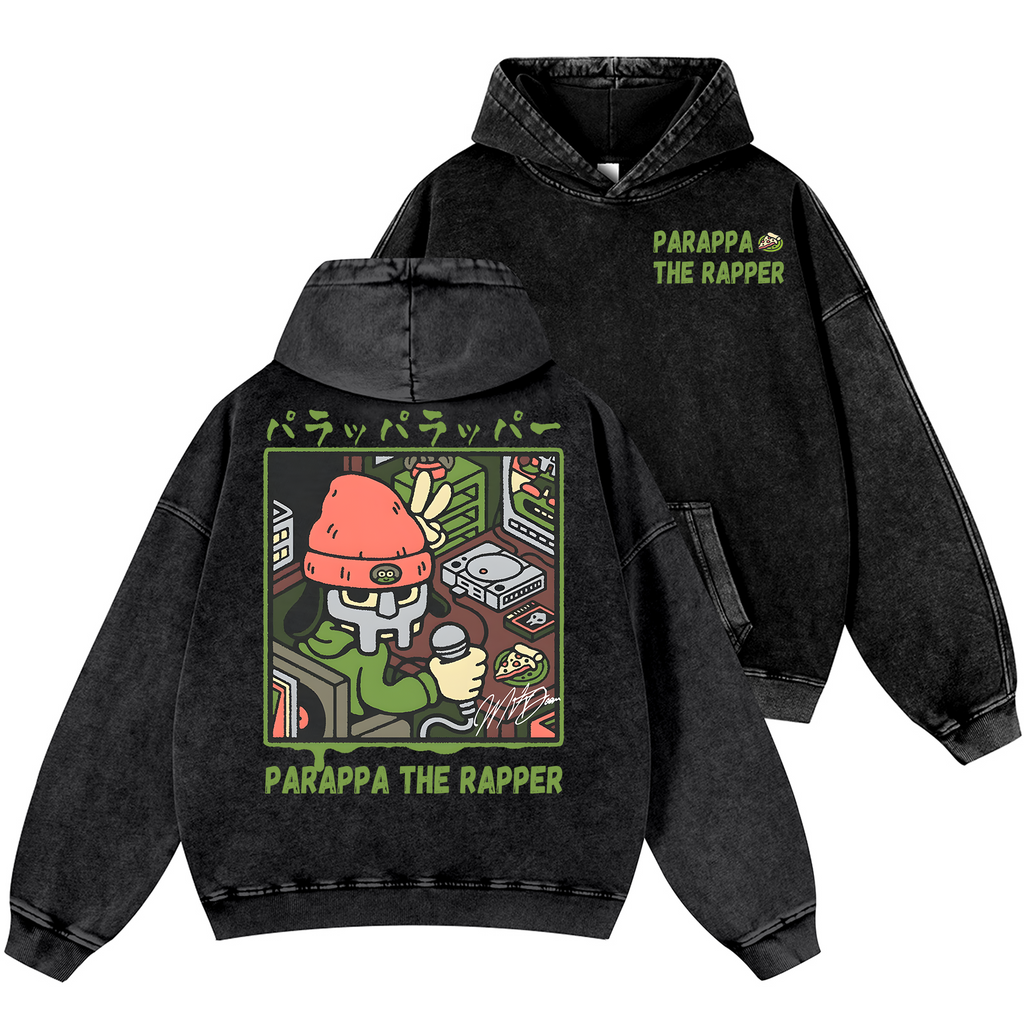 PaRappa the Rapper Vintage Washed Cotton Back Art Hoodie