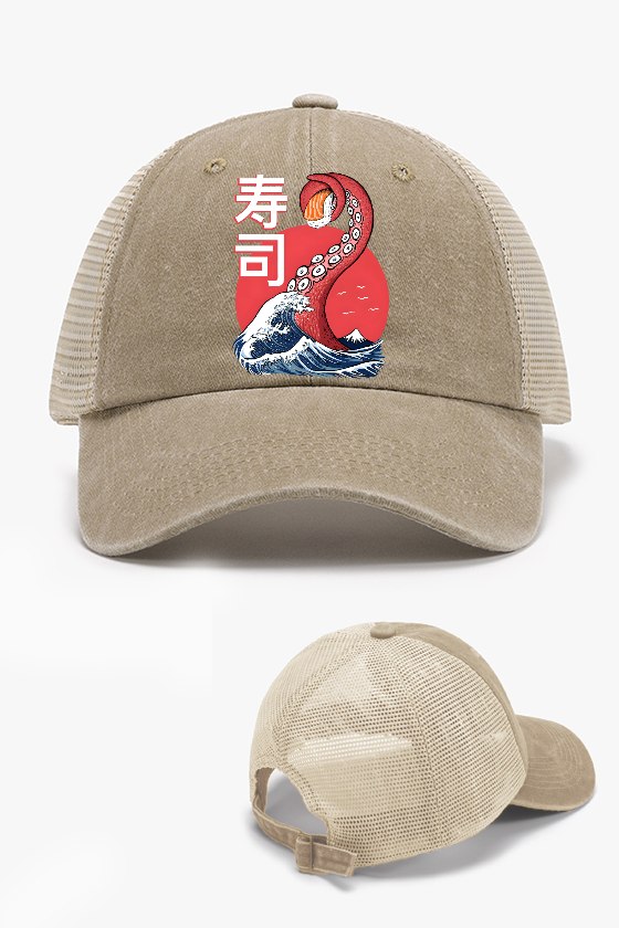 Sushi Octopus Vintage Cotton Breathable Hat