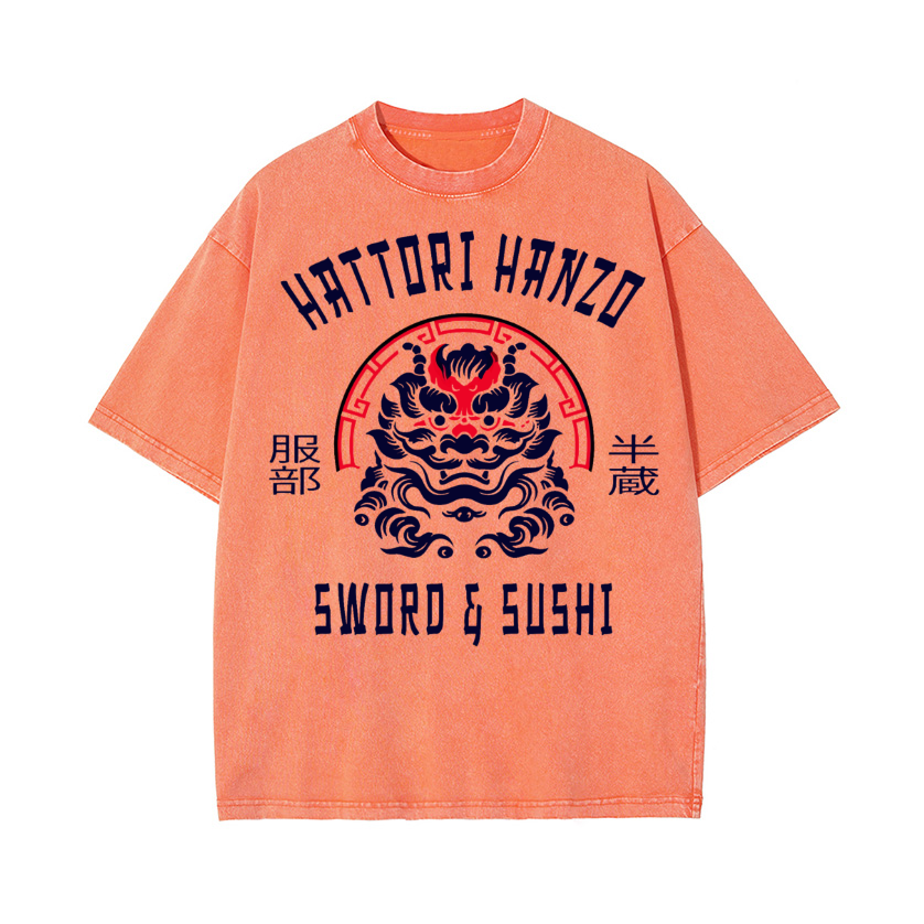 Hattori Hanzo Komainu Vintage Wash Japanese Design T-Shirt