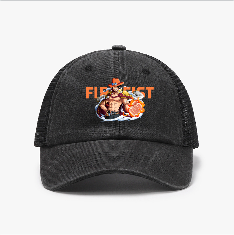 One Piece Luffy Ace Vintage Cotton Breathable Hat