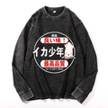 Vintage Cotton Wash Crewneck Long-Sleeve T-Shirt