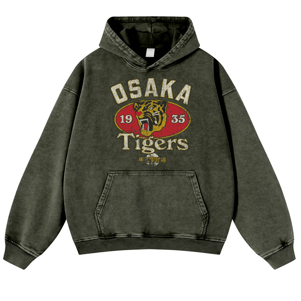 Osaka Tigers Vintage Washed Thick Cotton Hoodie