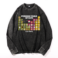 Periodic Table of Cats Vintage Cotton Wash Long-sleeve T-shirt