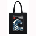 Hokkaido Wave Ukiyoe Japanese Style Canvas Tote Bag