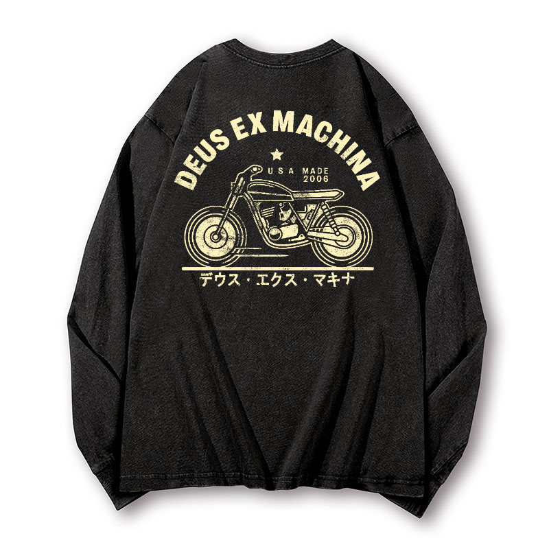 Deus Ex Machina Vintage Washed Cotton Back Art Long-sleeve T-shirt