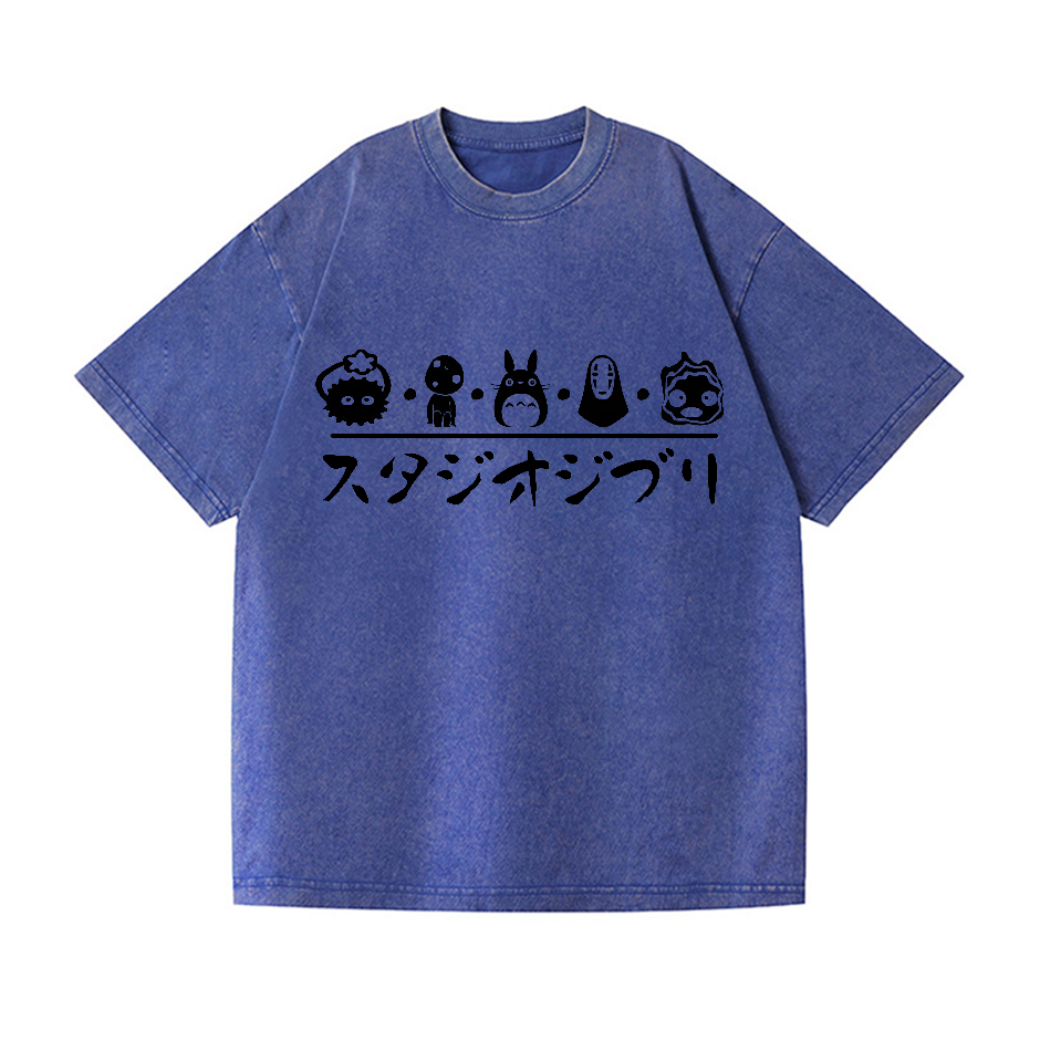 Ghibli Totoro No Face Kaonashi Vintage Wash Japanese Design T-Shirt