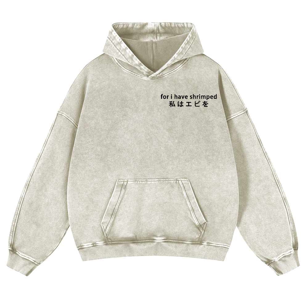 Shrimp Vintage Washed Cotton Back Art Hoodie