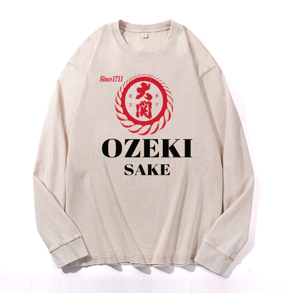Ozeki Sake Vintage Cotton Wash Long-sleeve T-shirt