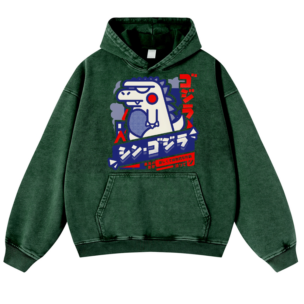 Kaiju Vintage Washed Thick Cotton Hoodie