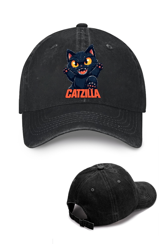 Catzilla Cat Kaiju Vintage Cotton Cap