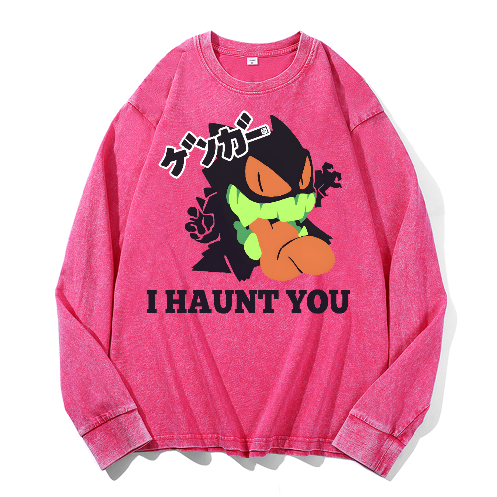Gengar Vintage Cotton Wash Long-sleeve T-shirt