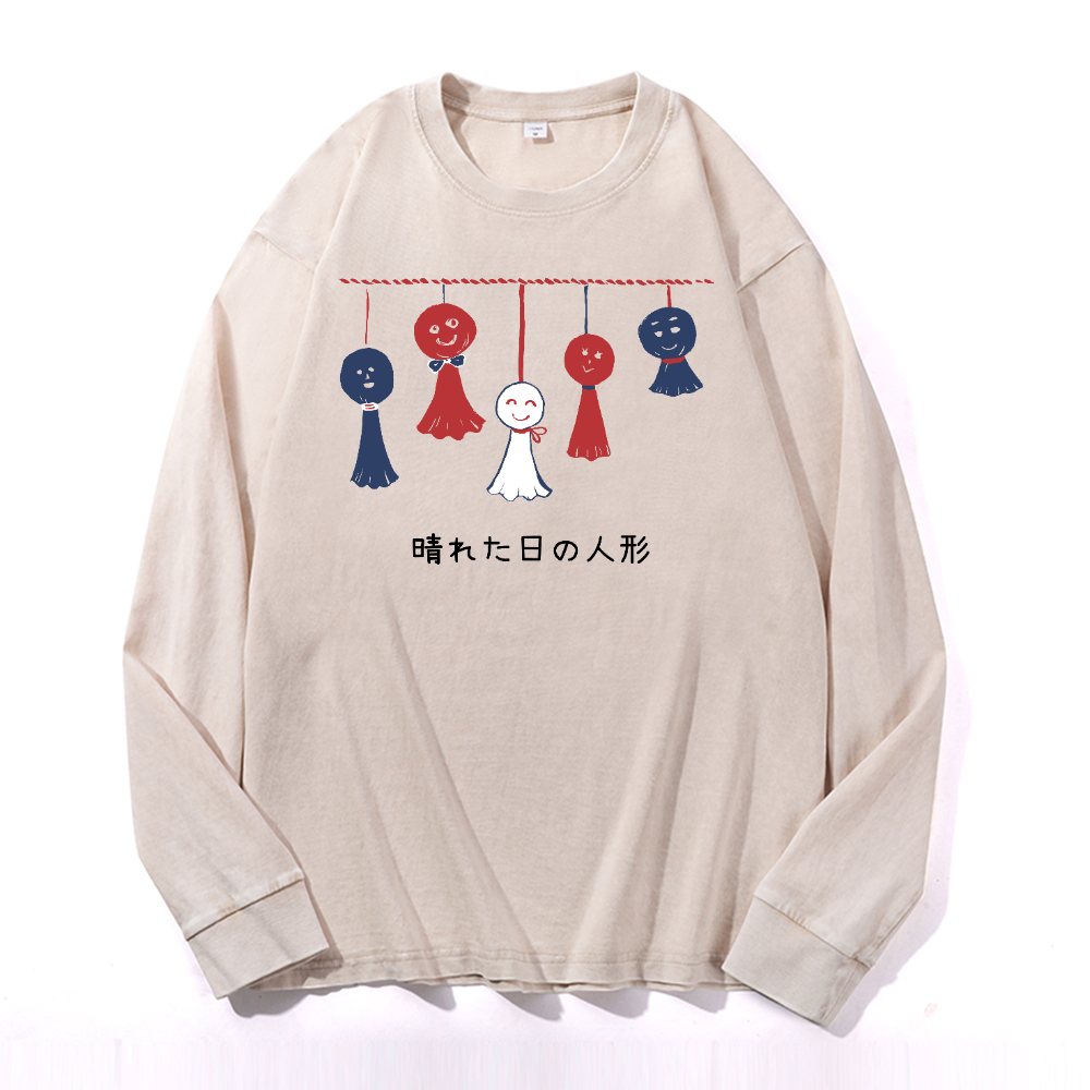 Teru Doll Vintage Cotton Wash Crewneck Long-Sleeve T-Shirt