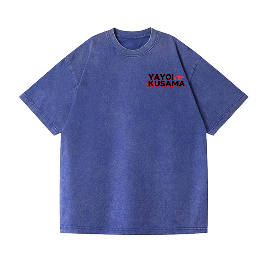 Yayoi Kusama Mushroom Vintage Wash Japanese Design Back Art T-Shirt