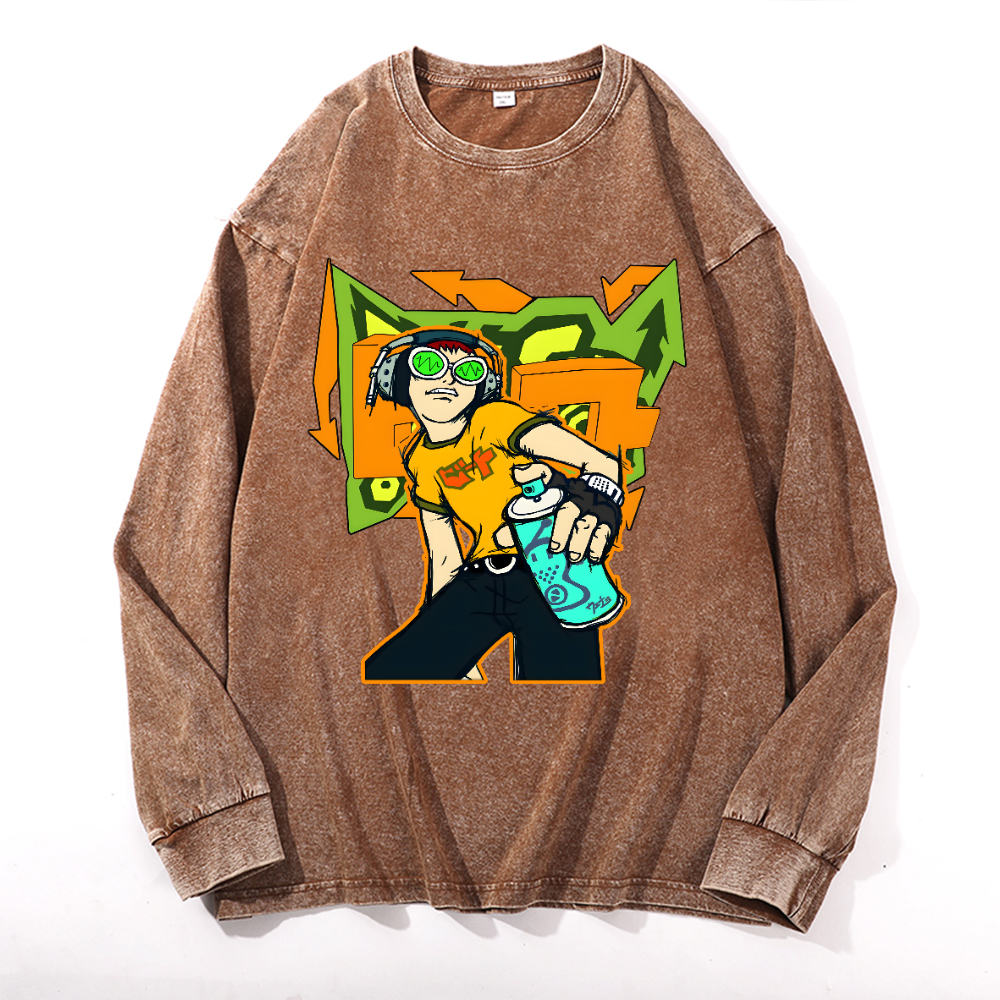 Jet Set Radio Vintage Cotton Wash Long-sleeve T-shirt