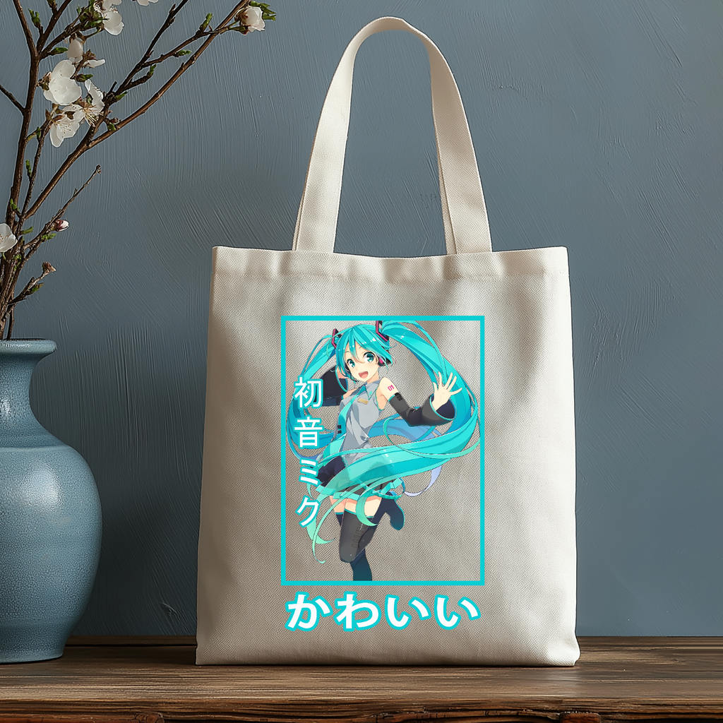Hatsune Miku Japanese Style Canvas Tote Bag