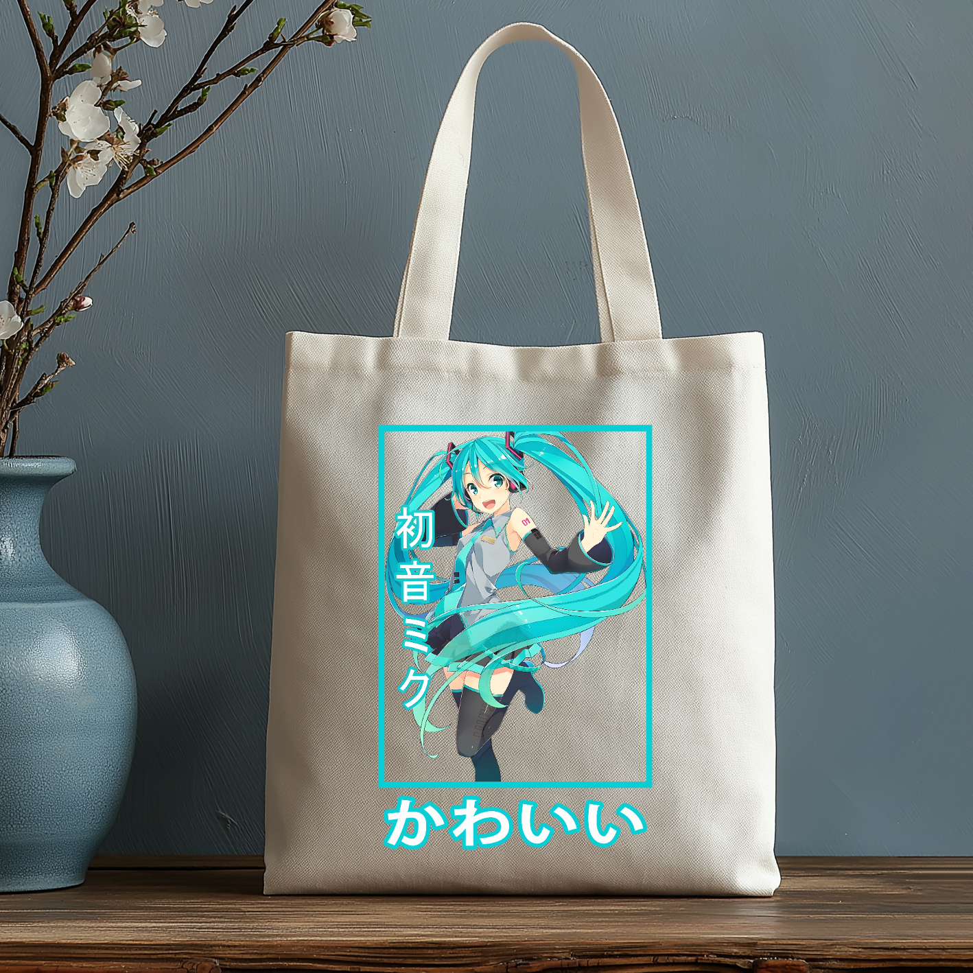 Hatsune Miku Japanese Style Canvas Tote Bag