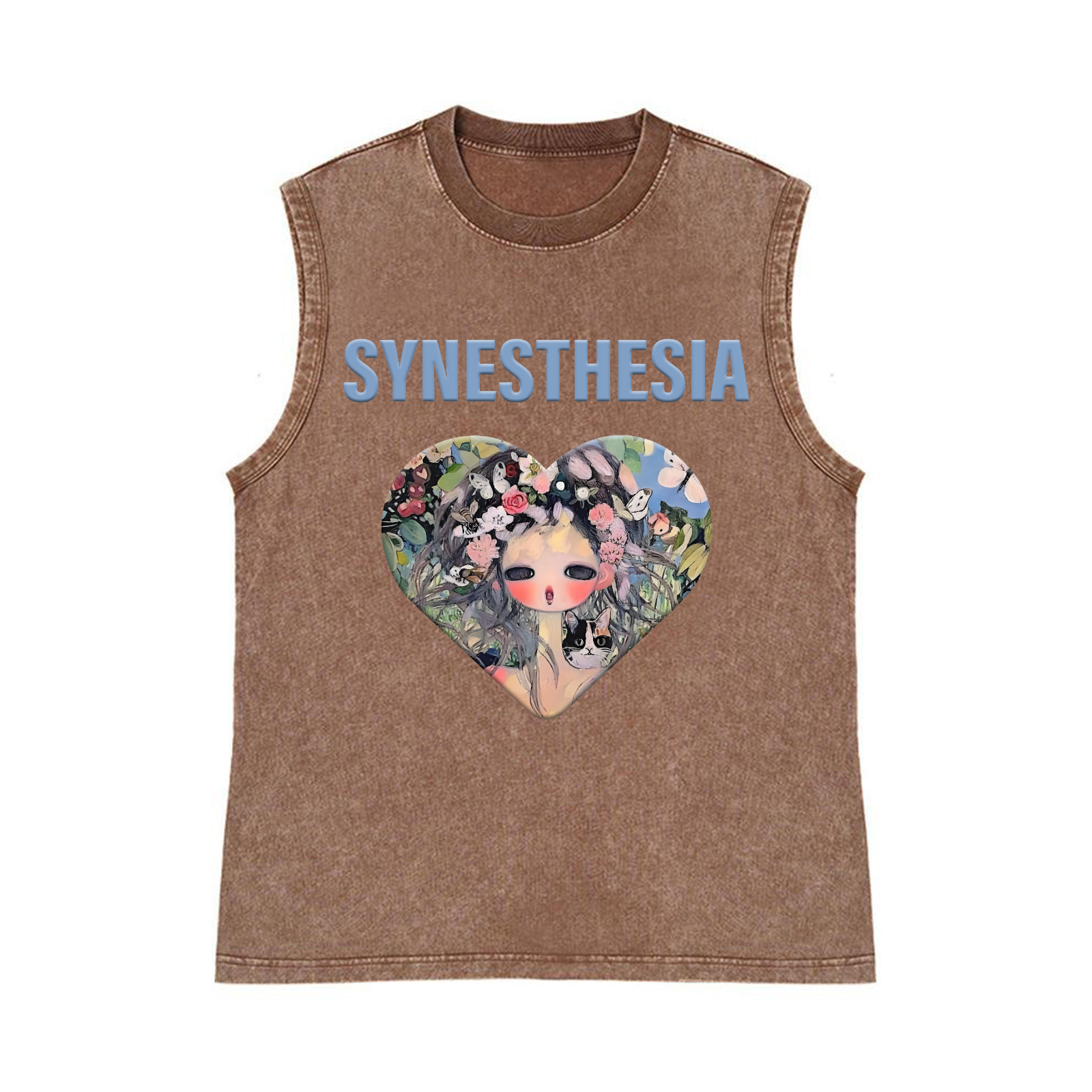 Aya Takano Pure Cotton Wash-Dyed Sleeveless Tank Top