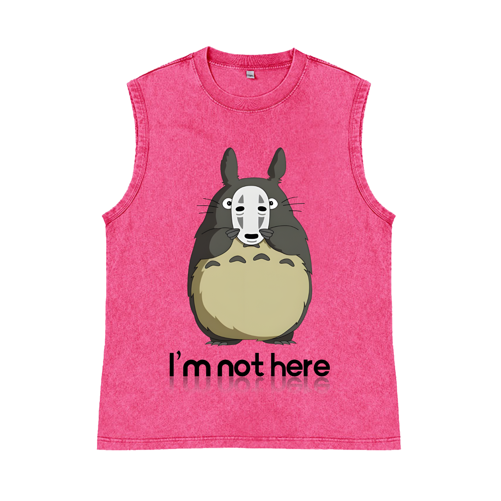 Ghibli Totoro No Face kaonashi Pure Cotton Wash-Dyed Sleeveless Tank Top