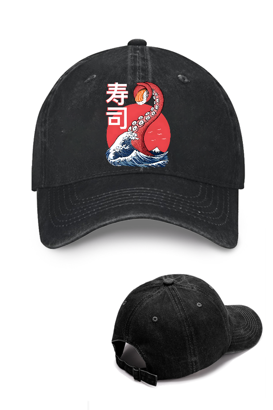 Sushi Octopus Vintage Cotton Cap