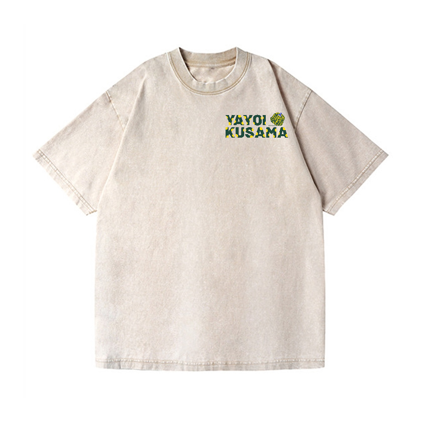 Yayoi Kusama Mushroom Vintage Wash Japanese Design Back Art T-Shirt