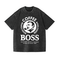 COFFEE BOSS Vintage Wash Japanese Design T-Shirt