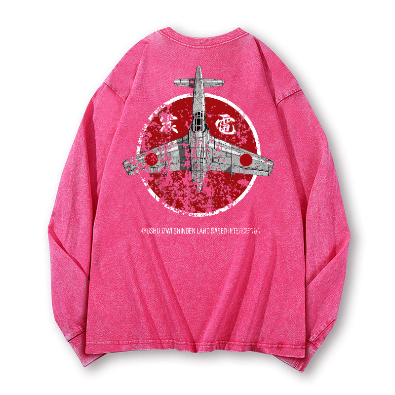 Shinden Fighter Alternate Vintage Washed Cotton Back Art Long-sleeve T-shirt