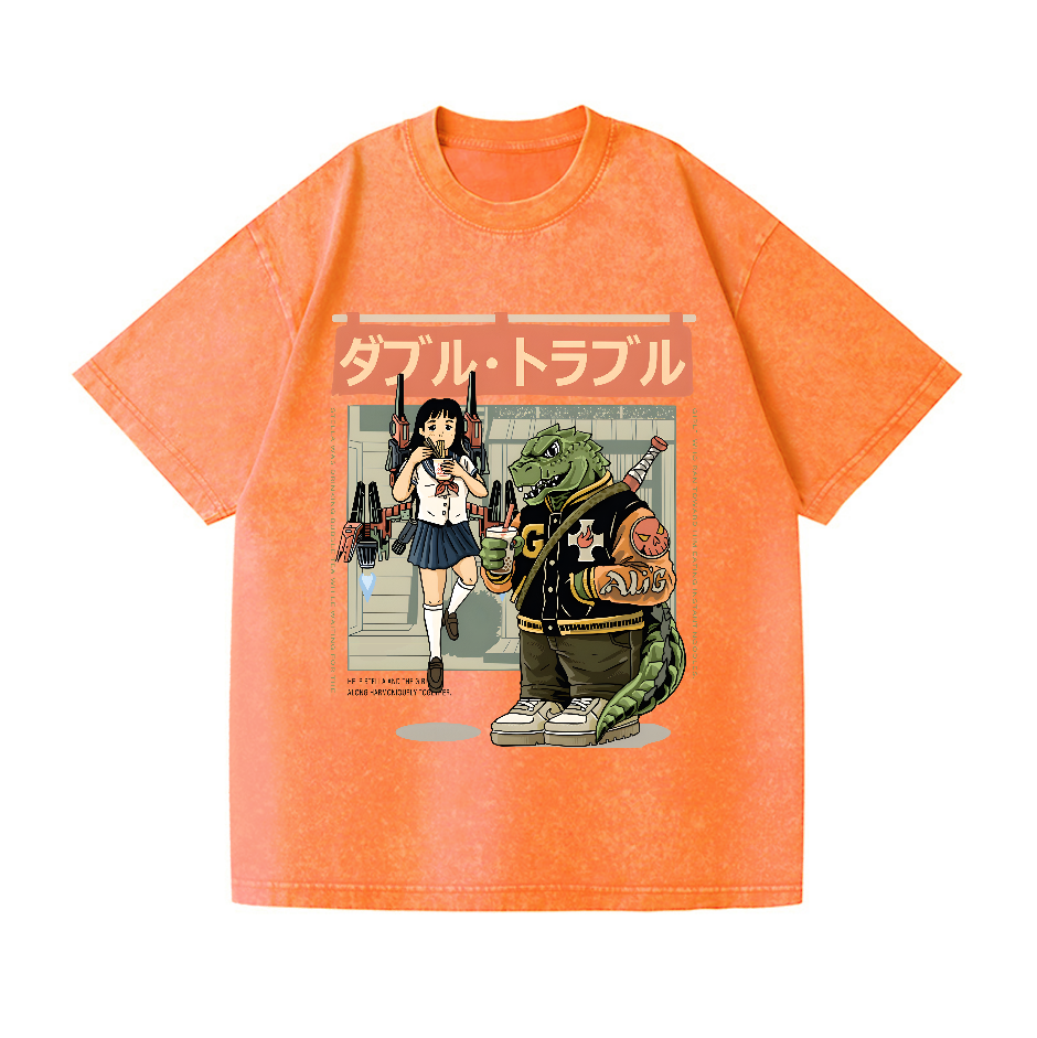 Kaiju Vintage Wash Japanese Design T-Shirt