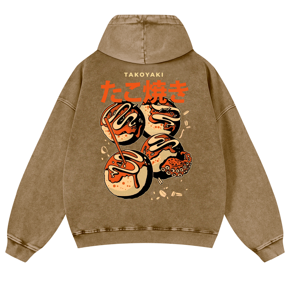 Takoyaki Vintage Washed Cotton Back Art Hoodie