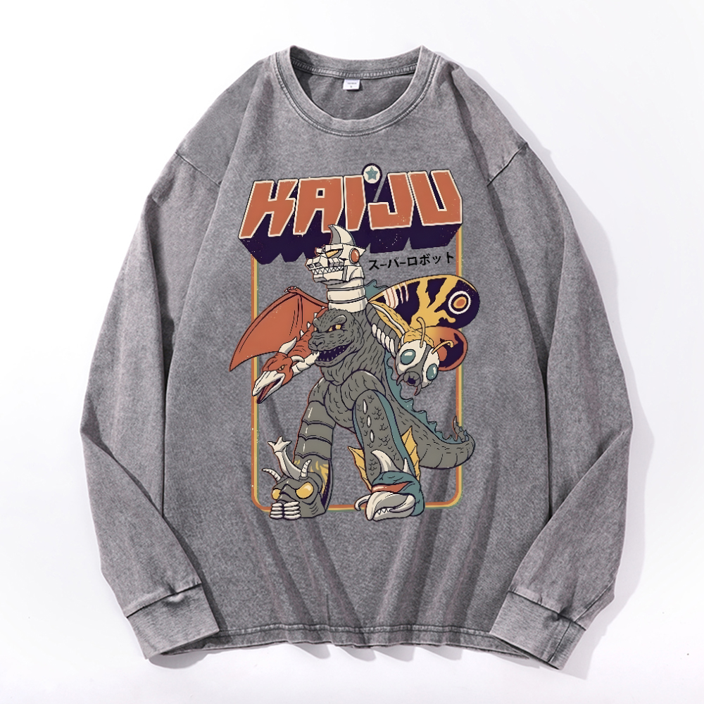 Kaiju Kaiju Vintage Cotton Wash Long-sleeve T-shirt