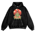 Cat and Frog Vintage Washed Thick Cotton Hoodie