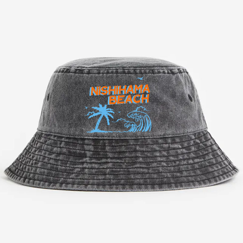 Nishihama Beach Vintage 100% Cotton Bucket Hat