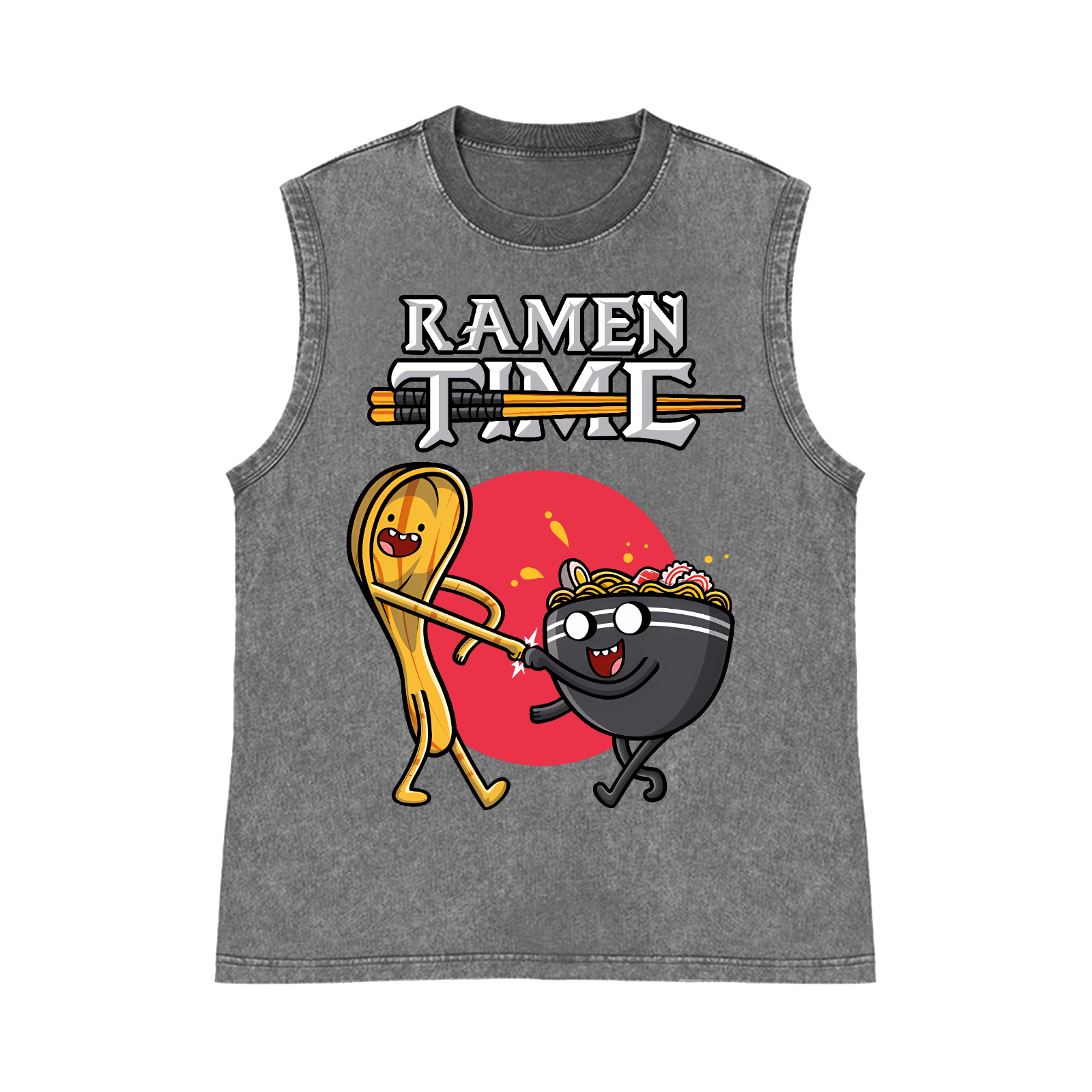 Ramen Pure Cotton Wash-Dyed Sleeveless Tank Top