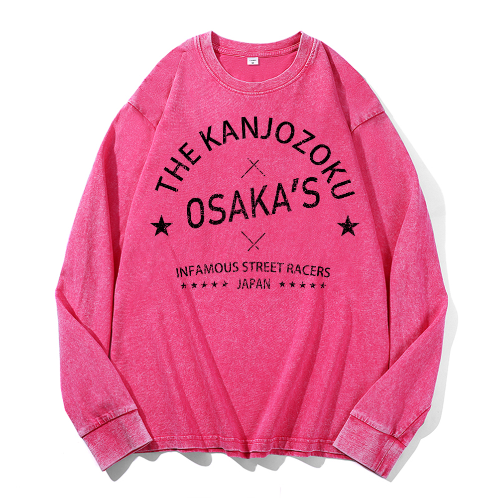 Osaka Vintage Cotton Wash Crewneck Long-Sleeve T-Shirt