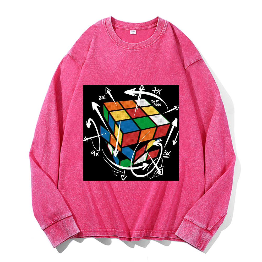 Vintage Cotton Wash Crewneck Long-Sleeve T-Shirt