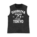 Shibuya Hachiko Pure Cotton Wash-Dyed Sleeveless Tank Top