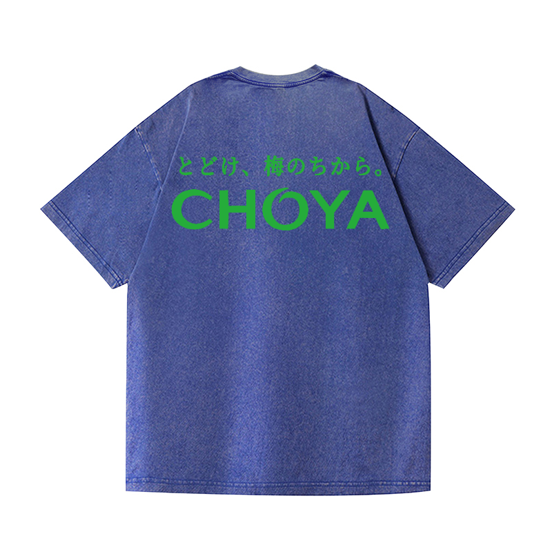 Choya Vintage Wash Japanese Design Back Art T-Shirt