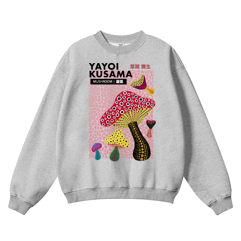 Yayoi Kusama Mushroom Vintage Cotton Blend Crewneck Sweatshirt