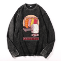Sushi Vintage Cotton Wash Crewneck Long-Sleeve T-Shirt