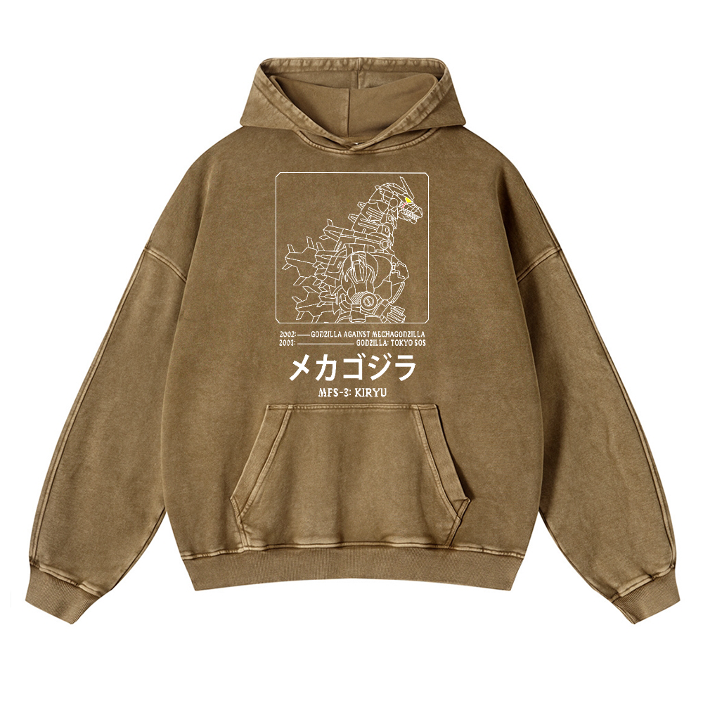 Kaiju Vintage Washed Thick Cotton Hoodie