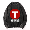 Vintage Cotton Wash Crewneck Long-Sleeve T-Shirt