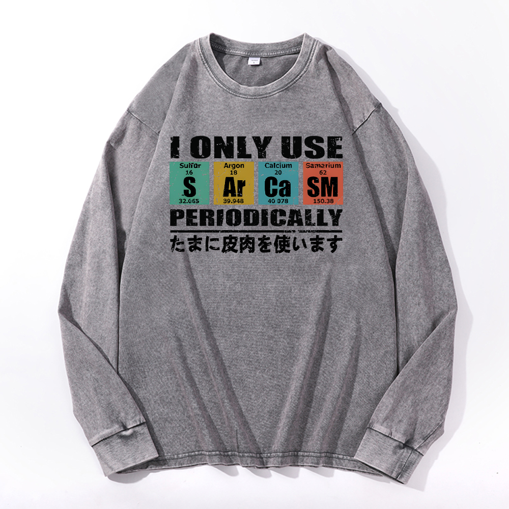 Sarcasm Vintage Cotton Wash Long-sleeve T-shirt