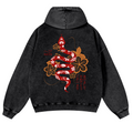 Snake Vintage Washed Cotton Back Art Hoodie