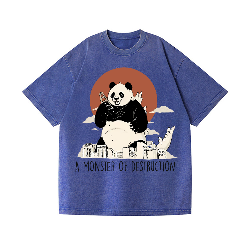 Panda Kaiju Vintage Wash Japanese Design T-Shirt