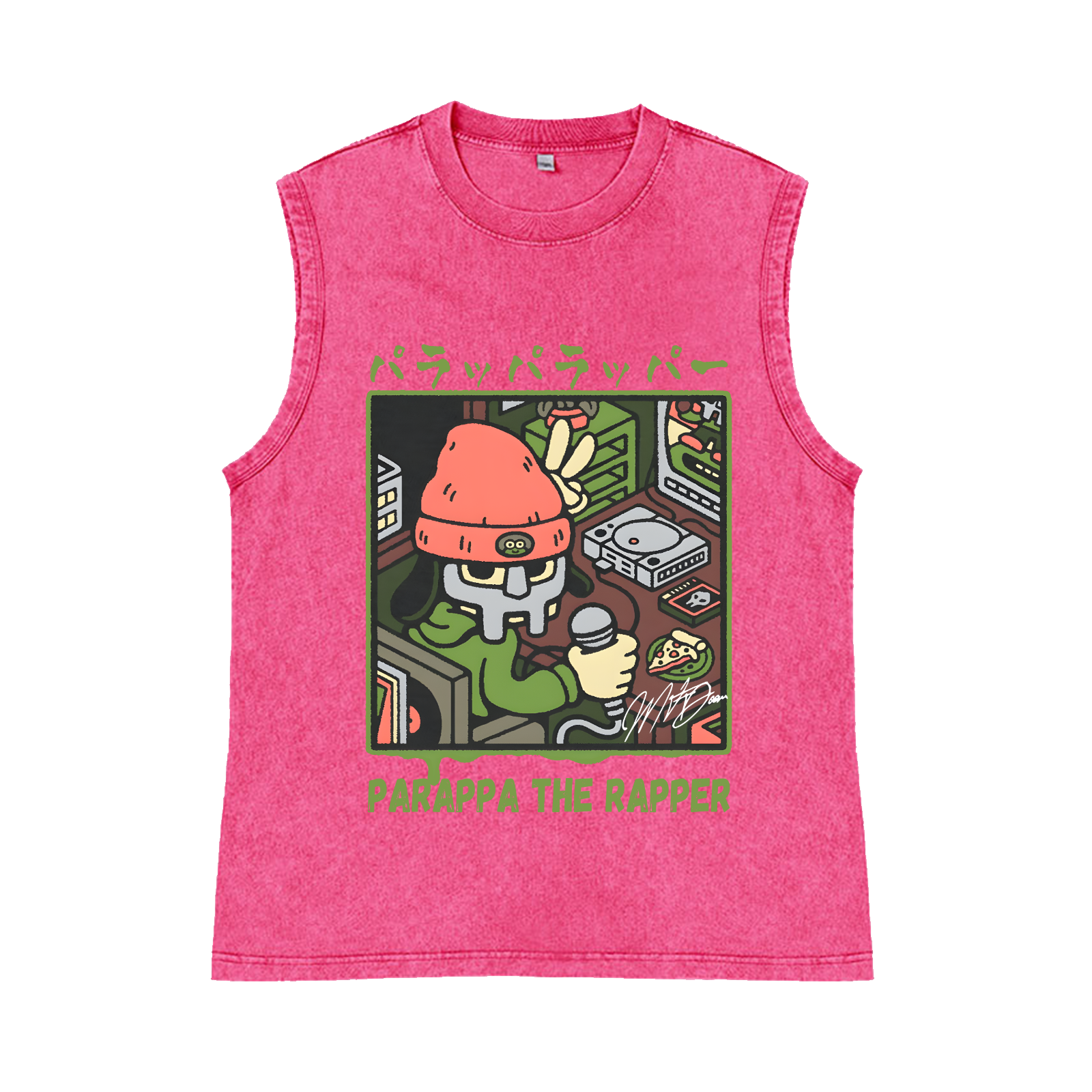 PaRappa the Rapper Pure Cotton Wash-Dyed Sleeveless Tank Top
