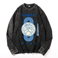 Vintage Cotton Wash Crewneck Long-Sleeve T-Shirt