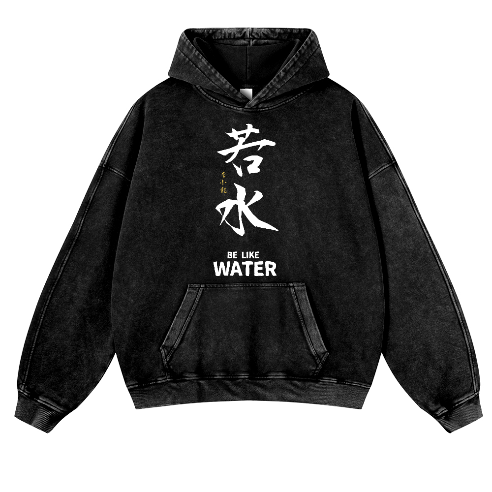 Bruce Lee Water Vintage Washed Thick Cotton Hoodie