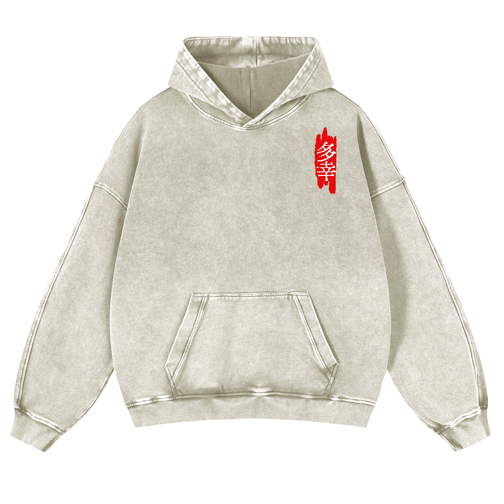 Octopus Vintage Washed Cotton Back Art Hoodie