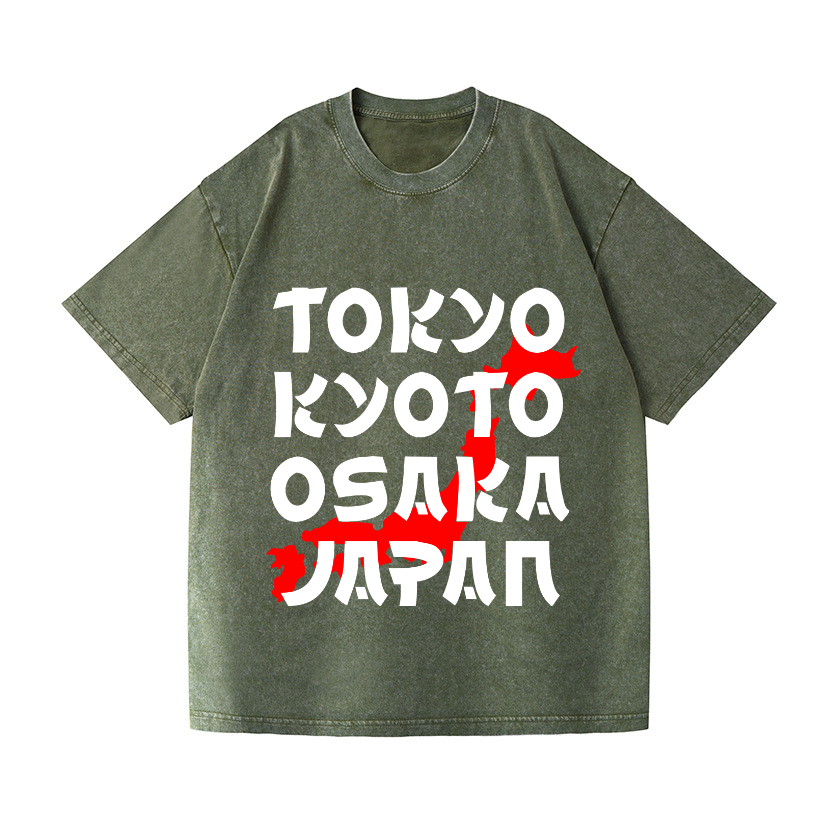 Tokyo Kyoto Osaka Japan Vintage Wash Japanese Design T-Shirt