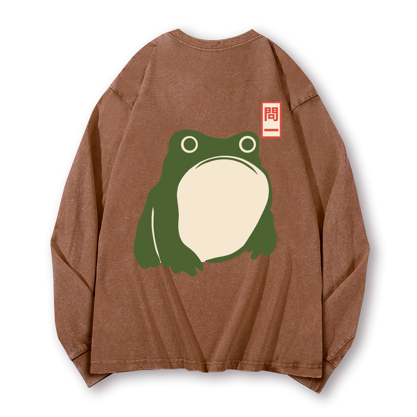 Frog Vintage Washed Cotton Back Art Long-sleeve T-shirt